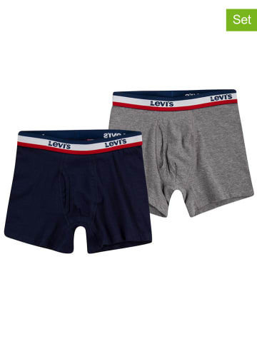 2er-Set: Boxershorts in Dunkelblau/ Grau