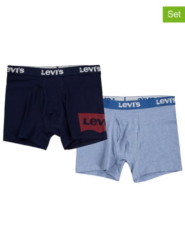 2er-Set: Boxershorts in Schwarz/ Hellblau