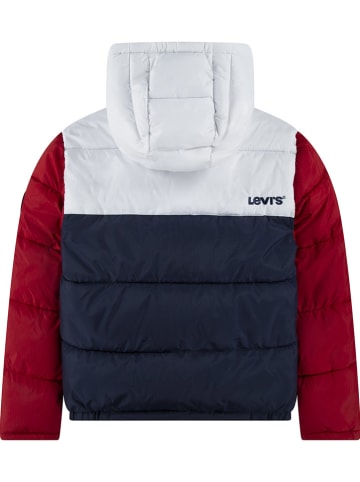 Winterjas rood/donkerblauw/wit