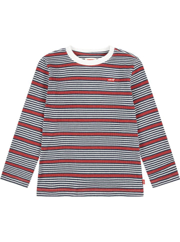 Longsleeve in Rot/ Dunkelblau/ Weiß