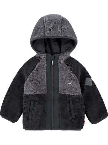 Fleecejacke in Schwarz/ Grau