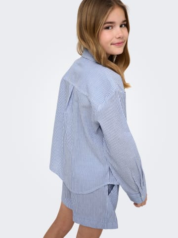 Bluse "Milla" in Hellblau/ Weiß