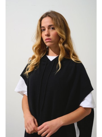 Kasjmieren poncho "Elsa" zwart