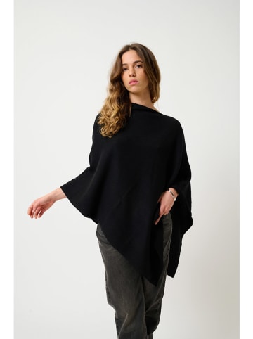 Kasjmieren poncho "Carra" zwart