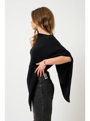 Kasjmieren poncho "Carra" zwart