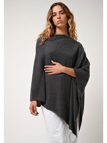 Kasjmieren poncho "Carra" antraciet