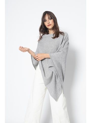 Kasjmieren poncho "Carra" grijs
