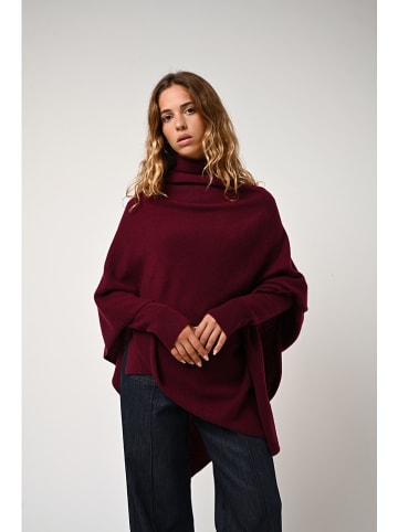 Kasjmieren poncho "Carra" bordeaux