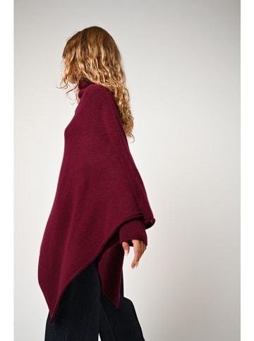 Kasjmieren poncho "Carra" bordeaux