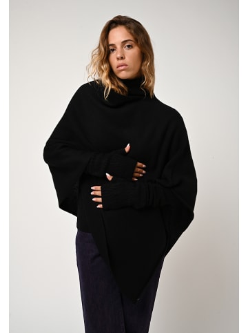 Kasjmieren poncho "Meryl" zwart