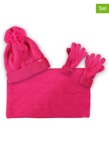 3tlg.Winteraccessoires-Set in Pink