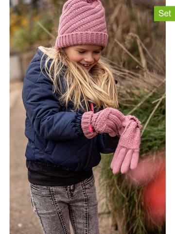 3tlg.Winteraccessoires-Set in Rosa