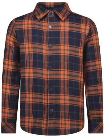 Hemd in Orange/ Dunkelblau