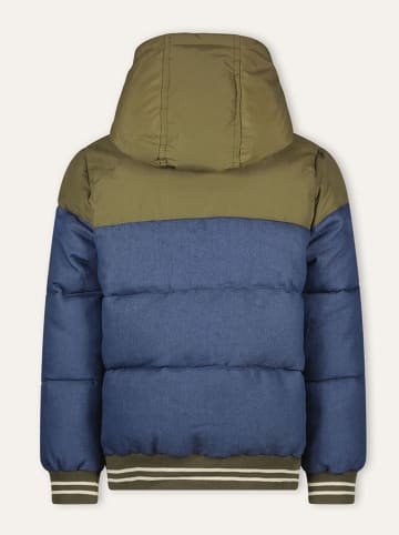 Doorgestikte jas "Jace" groen/blauw