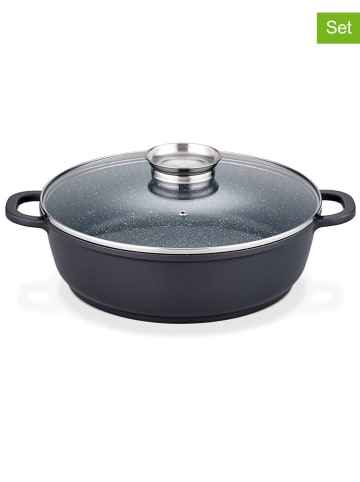2tlg. Set: Servierpfanne ''Gourmet'' in Schwarz - Ø 28 cm