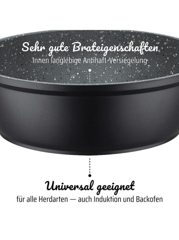 2tlg. Set: Servierpfanne ''Gourmet'' in Schwarz - Ø 28 cm