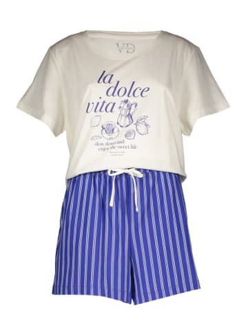Pyjama "Dolce Vita" crème/blauw