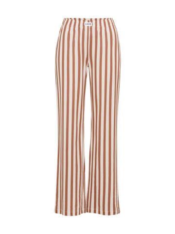 LASCANA Pyjamabroek camel/wit