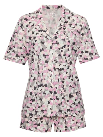 Vivance Pyjama in Rosa/ Schwarz/ Grau