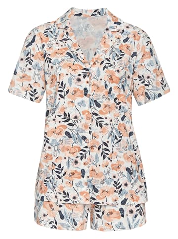 Vivance Pyjama abrikooskleurig/wit/donkerblauw