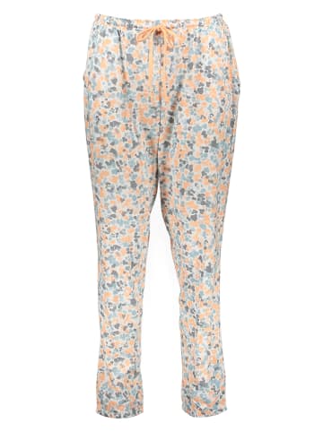 Vivance Pyjama-Hose in Grau/ Apricot