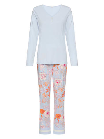 Pyjama lichtblauw/oranje