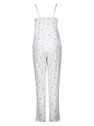 LASCANA Pyjama in Weiß/ Hellblau