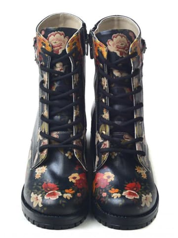 Stiefeletten in Schwarz/ Bunt