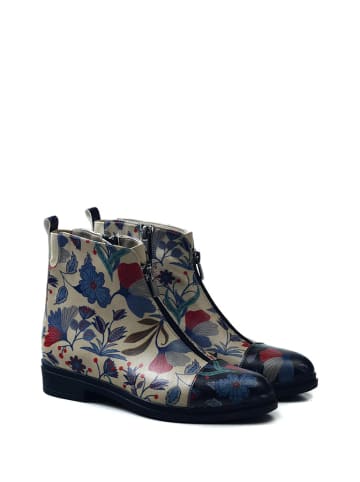 Boots in Beige/ Blau/ Bunt