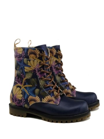 Boots in Dunkelblau/ Bunt