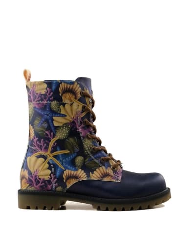 Boots in Dunkelblau/ Bunt