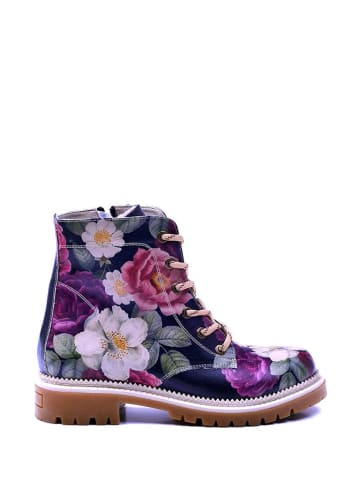 Boots in Dunkelblau/ Bunt