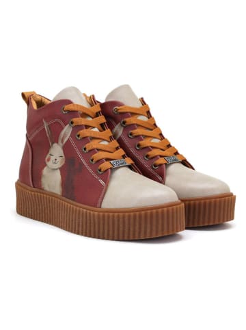 Sneakersy w kolorze czerwono-kremowym