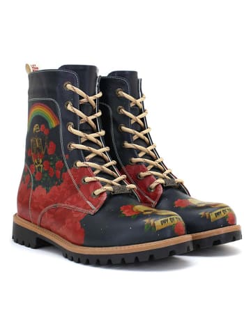Boots in Rot/ Dunkelblau