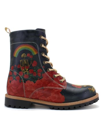 Boots in Rot/ Dunkelblau
