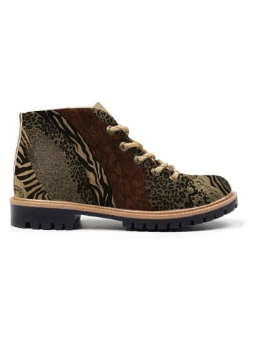 Ankle-Boots in Braun/ Beige