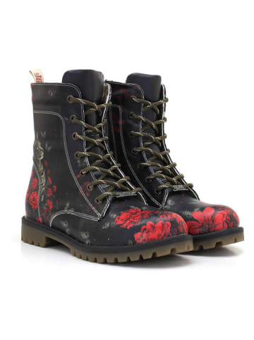 Boots in Dunkelblau/ Rot