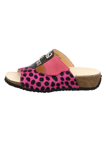Leren slippers "Mizzi" zwart/roze