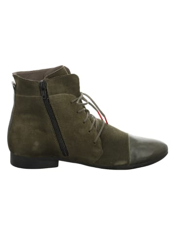 Think! Leder-Schnürschuhe "Guad" in Khaki