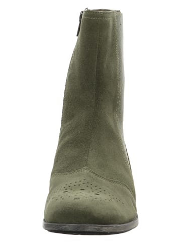 Think! Skórzane botki "Agrat" w kolorze khaki