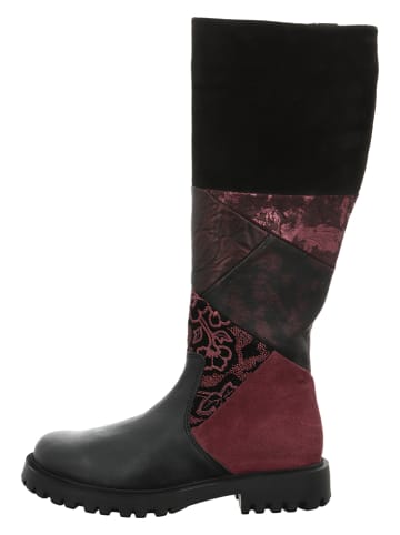 Think! Leder-Stiefel "Trento" in Schwarz/ Bordeaux