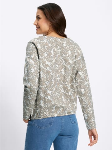 Bluse in Grau/ Weiß