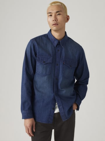 Blouse "Western" - relaxed fit - blauw
