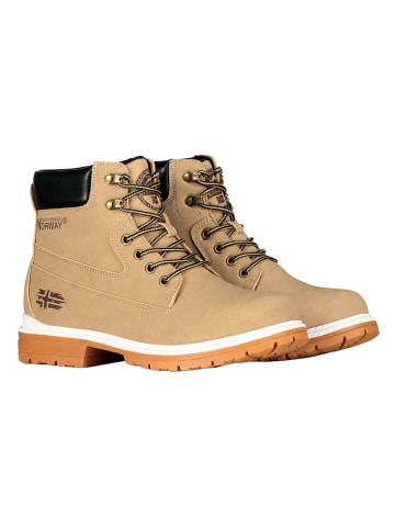 Geographical Norway Leder-Boots "Orafa" in Beige
