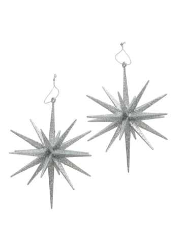 2er-Set: Dekoanhänger "Tove" in Silber - Ø 15 cm