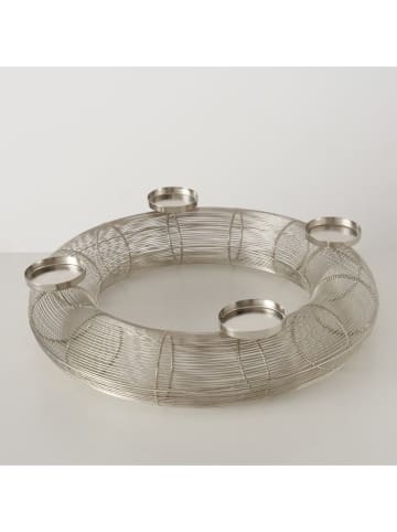Świecznik "Ringvi" w kolorze srebrnym - wys. 12 x Ø 52 cm