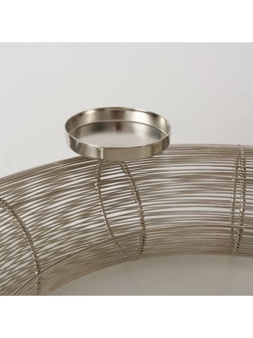 Świecznik "Ringvi" w kolorze srebrnym - wys. 12 x Ø 52 cm