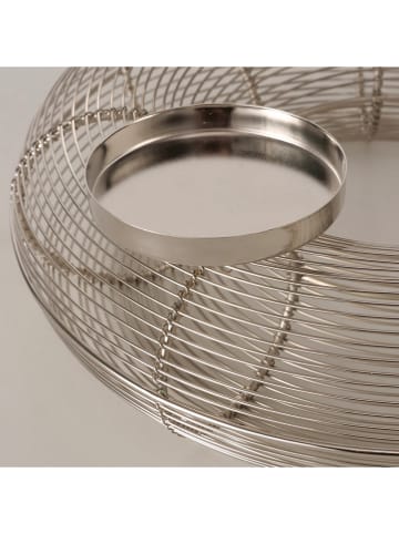 Świecznik "Ringvi" w kolorze srebrnym - wys. 12 x Ø 12 cm