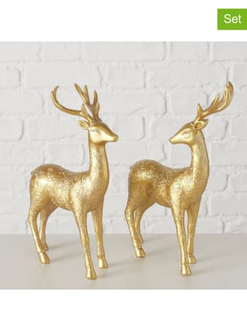 2er-Set: Dekofiguren "Pete" in Gold - (B)16 x (H)21,5 cm
