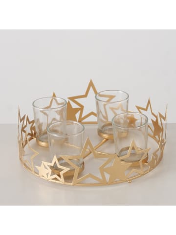 Świecznik "Starluma" w kolorze złotym - wys. 7 x Ø 24 cm